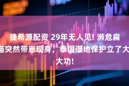 捷希源配资 29年无人见! 濒危扁头猫突然带崽现身，泰国湿地保护立了大功!